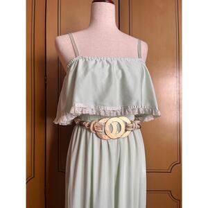 Vintage braided belt with statement metal detail, size S